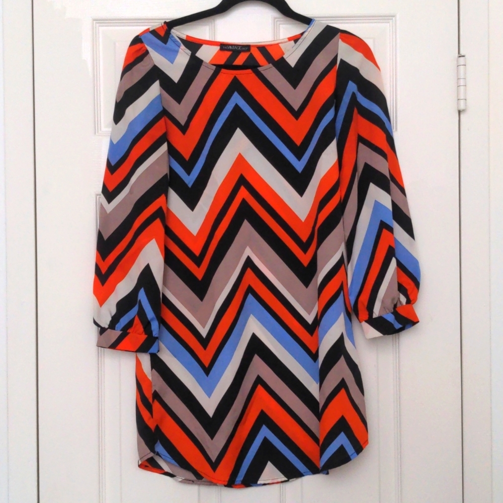 multicolor patterned satin dress